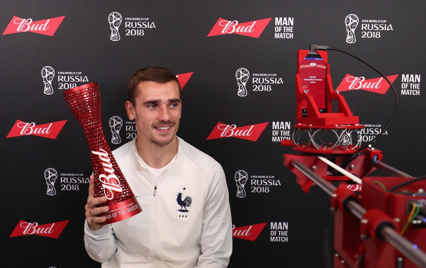 Player holding trophy